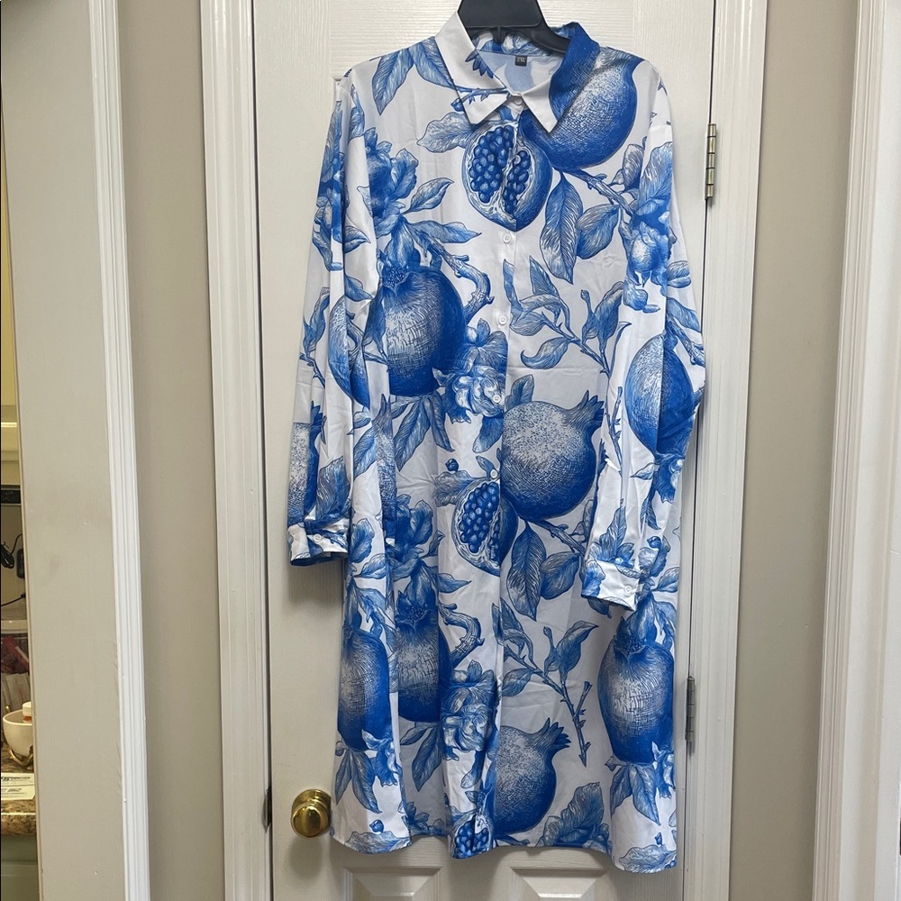 Amazon Blue and White Floral Dress